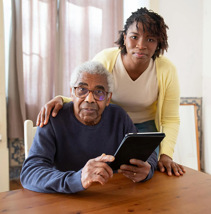 Man met tablet